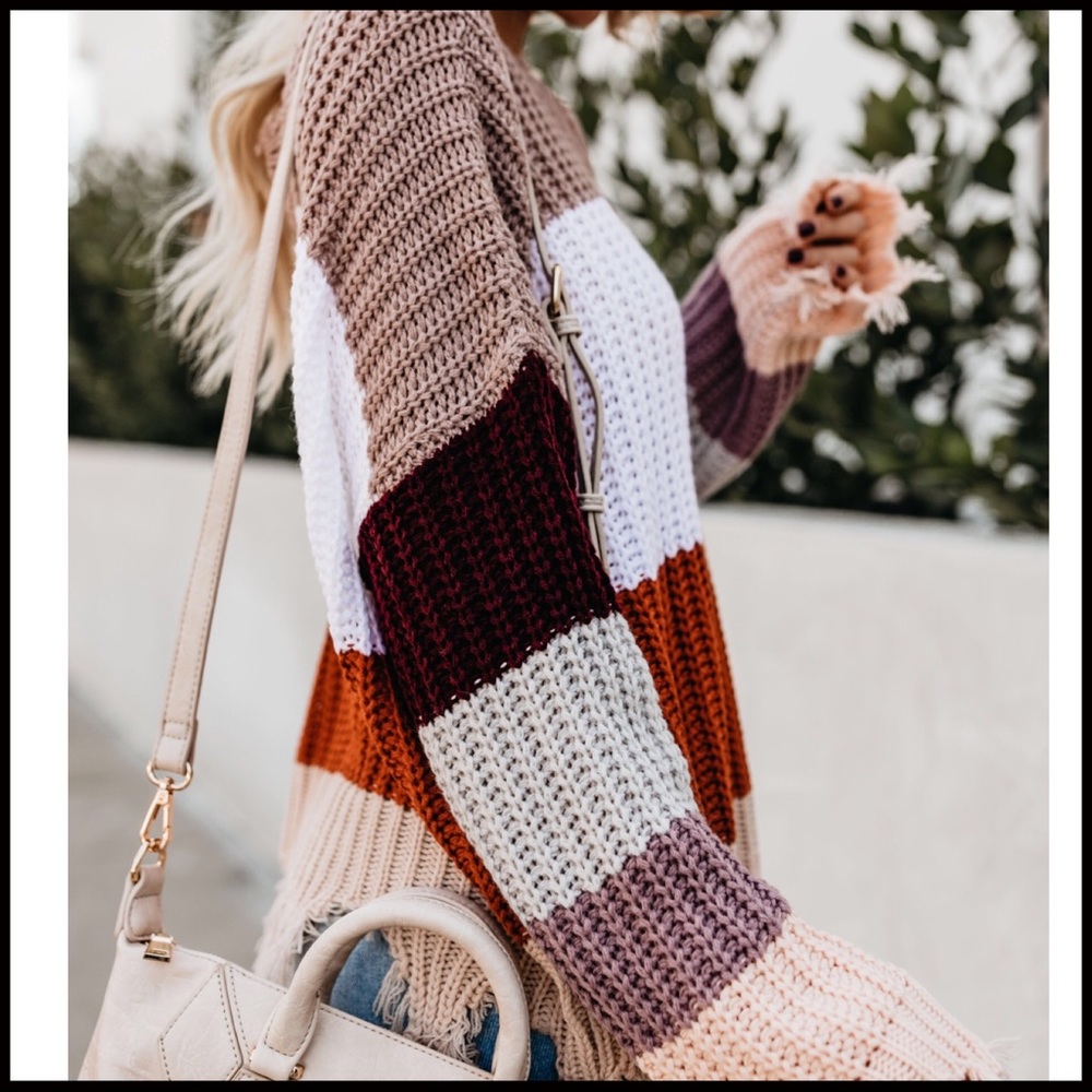 Distressed Earth Toned Sweater - Picture 5 of 5